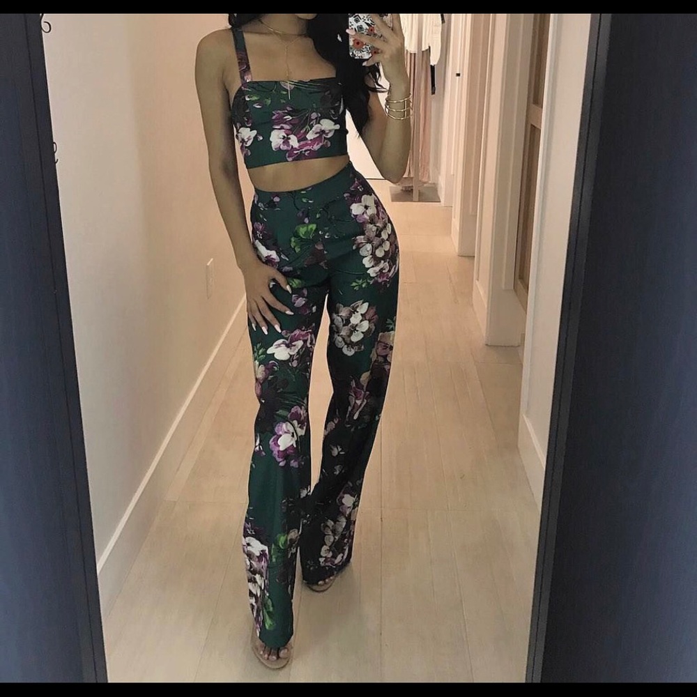 2 piece green jumpsuit